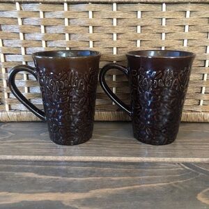 Kahlua coffee bean mugs set of 2 brown Pernod Richard